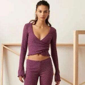 Urban Outfitters Out From Under Lila Brushed Rib Wrap Top